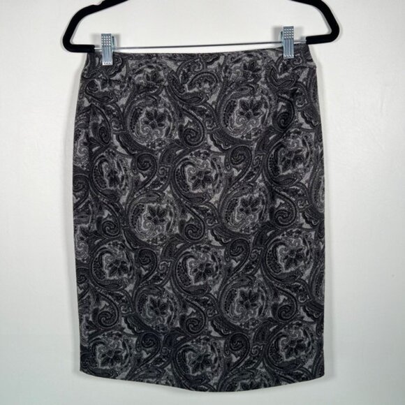 NWT TALBOTS WOOL Blend Paisley Wrap Pencil Lined Knee Length Skirt Size 4 - Picture 4 of 15